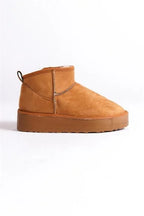 Capone Thick Sole Round Toe Fur Lined Short Woman Boots