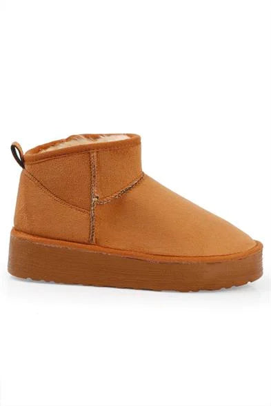 Capone Thick Sole Round Toe Fur Lined Short Woman Boots