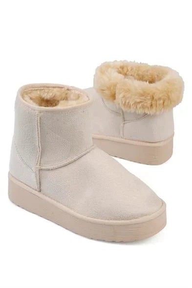 Capone Thick Sole Round Toe Fur Lined Medium Woman Boots