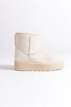 Capone Thick Sole Round Toe Fur Lined Medium Woman Boots