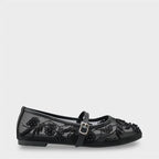 Capone Mathilde Lace Mesh Embroidered Women White Ballet Flat