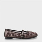 Capone Mathilde Lace Mesh Embroidered Women White Ballet Flat