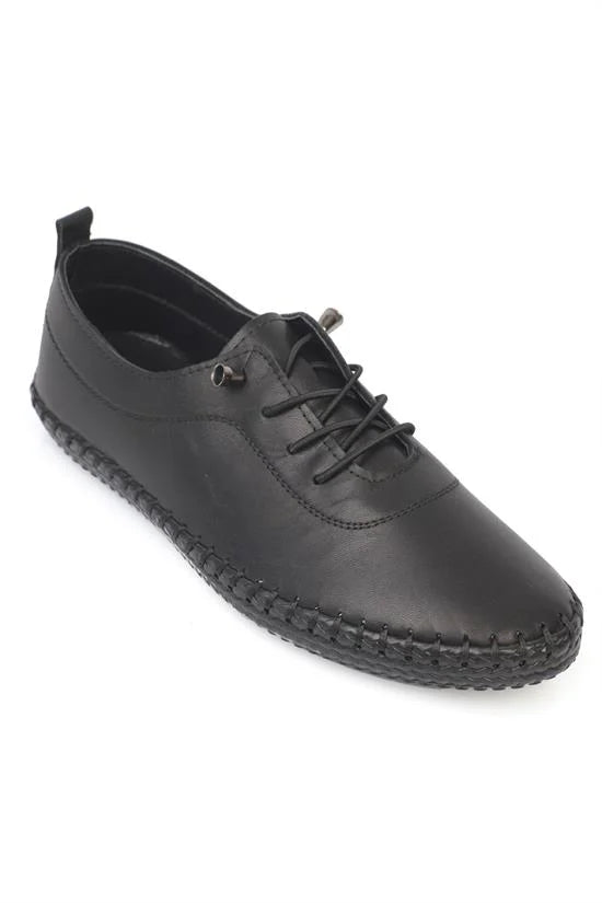 Capone Fina Genuine Leather Soft Comfort Sole Women Denim Blue Ballet Flat