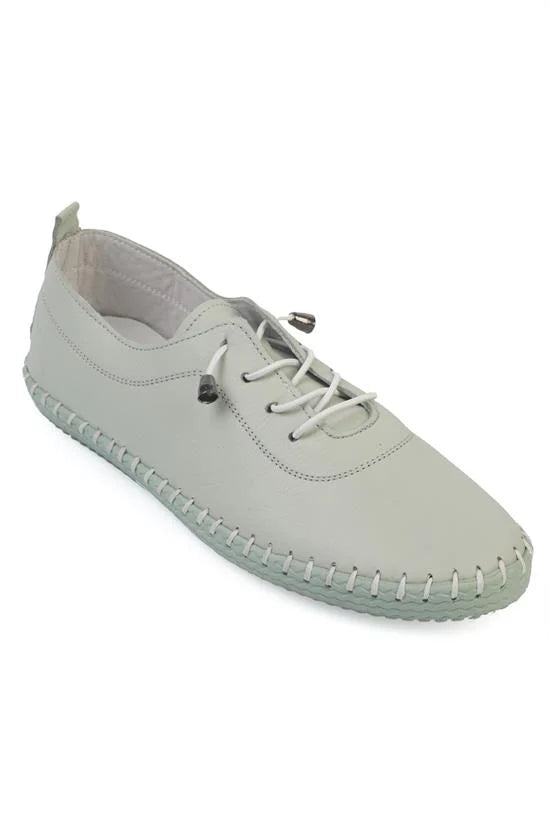 Capone Fina Genuine Leather Soft Comfort Sole Women Denim Blue Ballet Flat