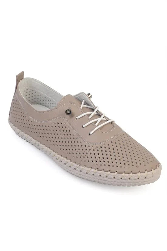 Capone Rubia Genuine Leather Soft Comfort Sole Women White Ballet Flat