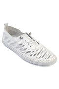 Capone Rubia Genuine Leather Soft Comfort Sole Women White Ballet Flat