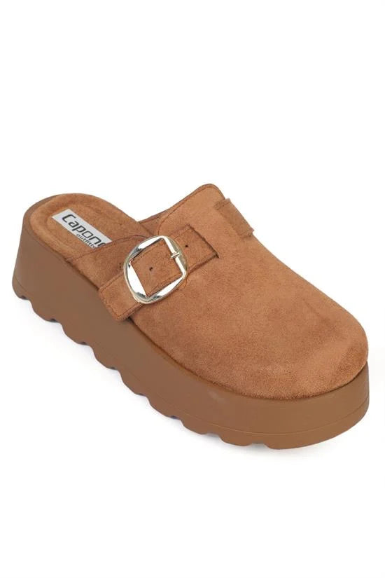 Capone Minette Furry Faux Suede Women Sued Black Clogs
