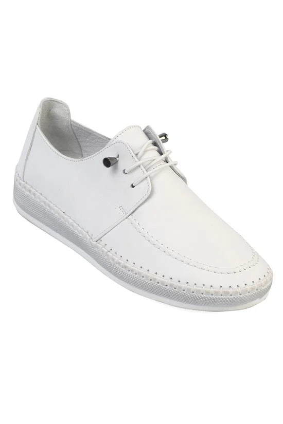 Capone Michele Genuine Leather Soft Comfort Sole Women White Ballet Flat