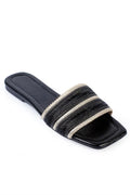 Capone Outfitters 20617 Ženske metalik crne sandale
