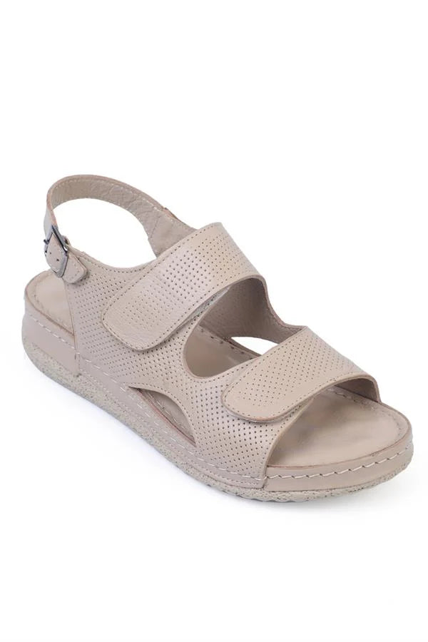 Capone Ember Velcro Leather Comfort Anatomical Women Black Sandals