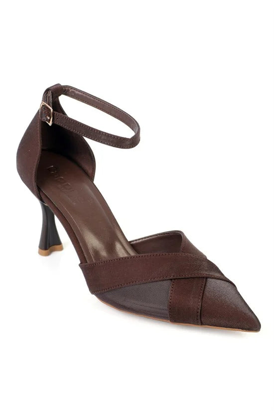 Capone Outfitters 2421 Women Satin Beige Heeled
