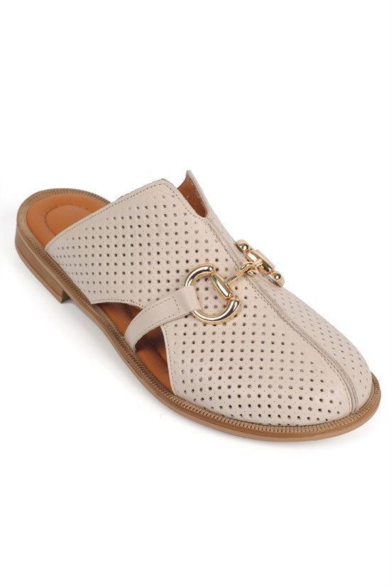 Capone Outfitters 2504 Ženske bijele mule