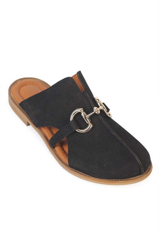 Capone Outfitters 2504 Women Black Mule