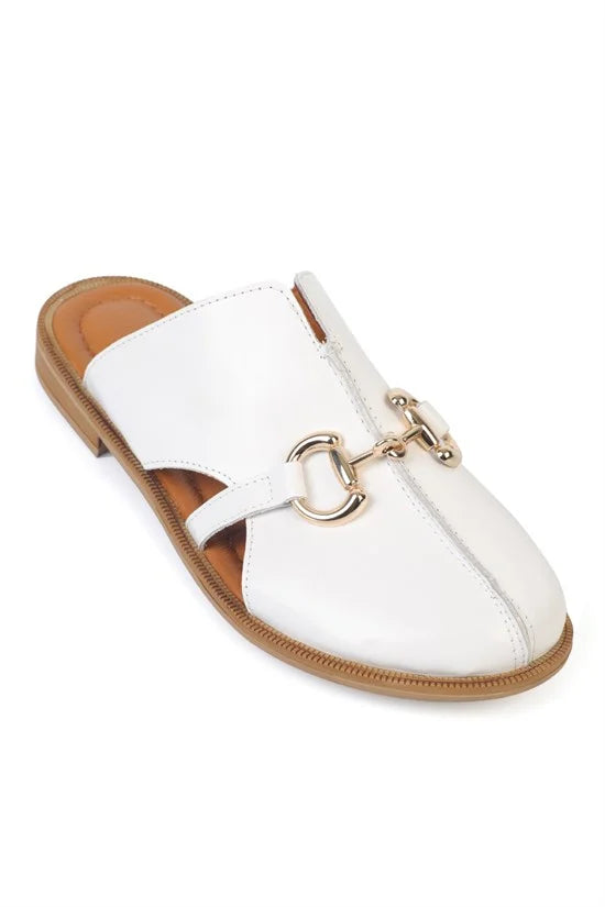 Capone Outfitters 2504 Women White Mule