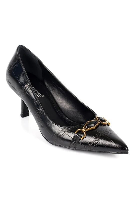 Capone Outfitters 4801 Women Black Heeled