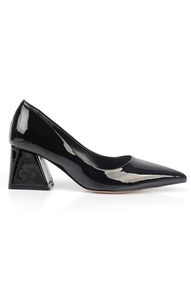 Capone Sabrina Mid Heel Soft Padded Insole Women Black Shoes