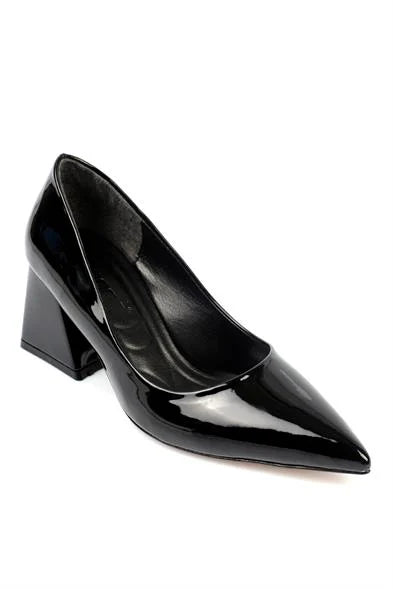 Capone Sabrina Mid Heel Soft Padded Insole Women Black Shoes