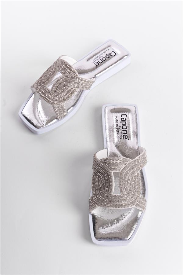 Capone Outfitters HRM09 Women Silver Sandal