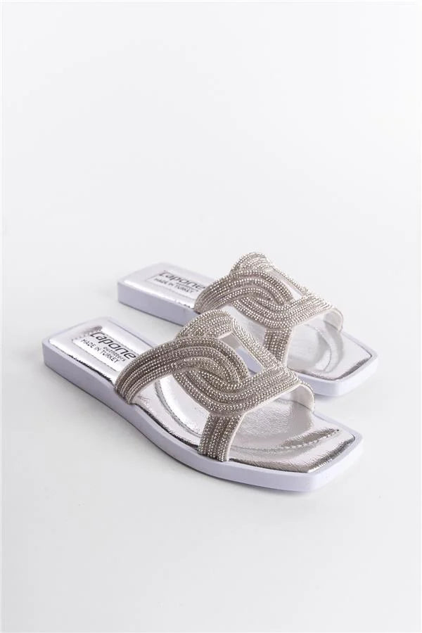 Capone Outfitters HRM09 Women Silver Sandal