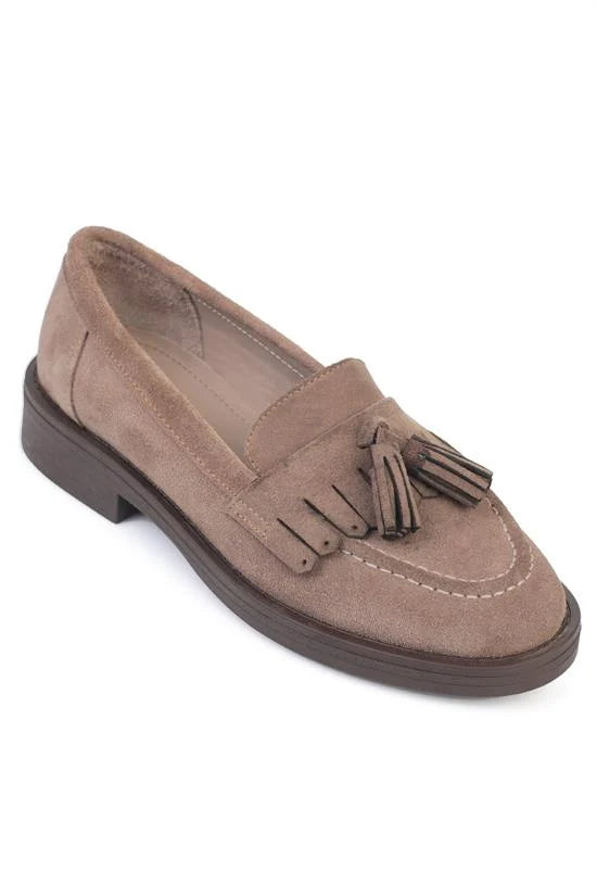 Capone Tish Genuine Suede Leather Women Black Loafer