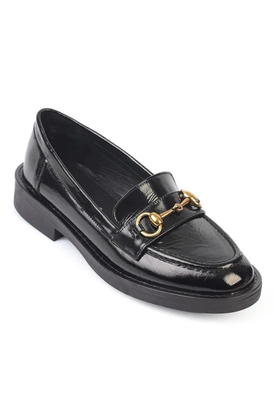Capone Valaria Genuine Leather Women Black Loafer