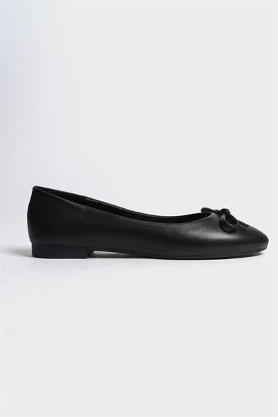Capone Bloom Genuine Leather Bow Detail Round Toe Women Honey Ballerinas