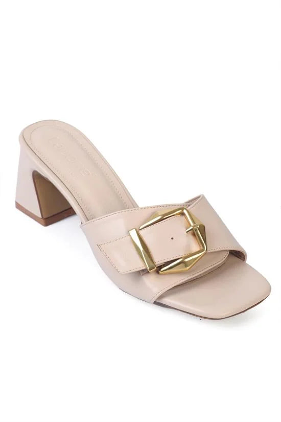 Capone Medium Heeled Metal Buckled Women Blue Sandals
