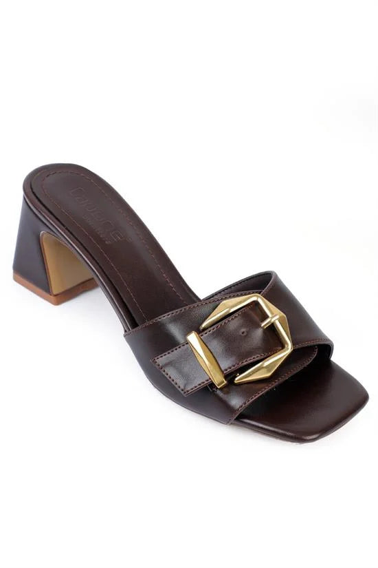 Capone Medium Heeled Metal Buckled Women Blue Sandals