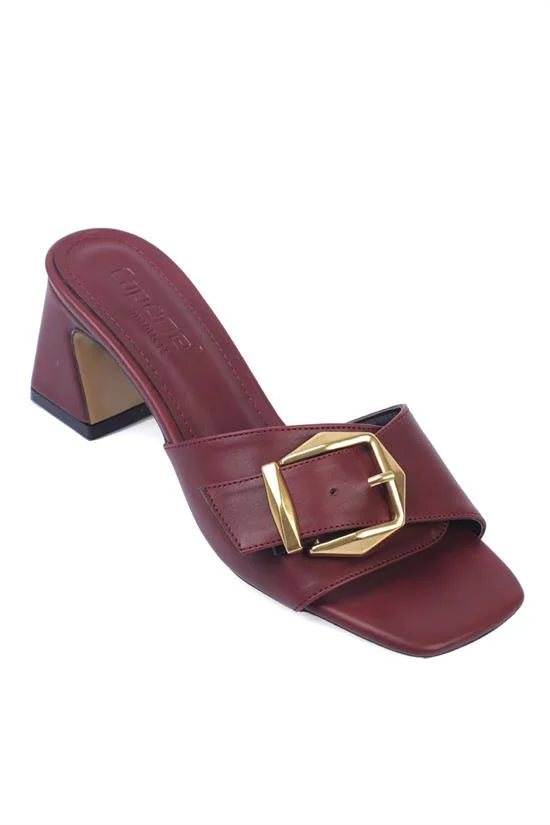 Capone Medium Heeled Metal Buckled Women Blue Sandals