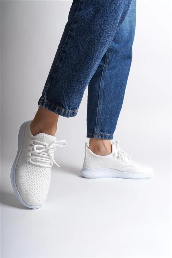 Capone Gigi Lace-Up Casual Sport Women White Sneaker