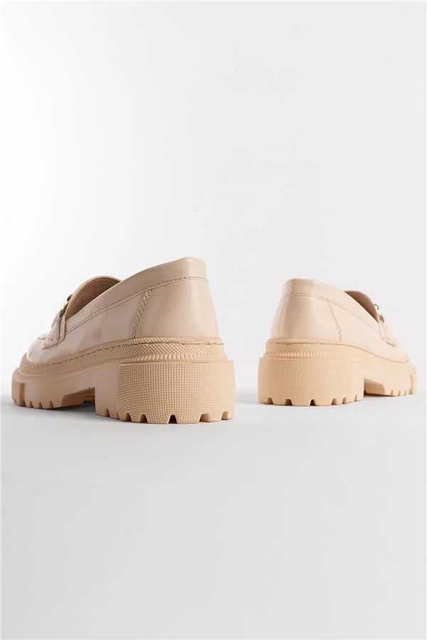 Capone Oval Toe Metal Bouckle Track Sole Woman Loafer