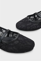 Capone Pennie Lace Mesh Embroidered Women Pink Ballet Flat