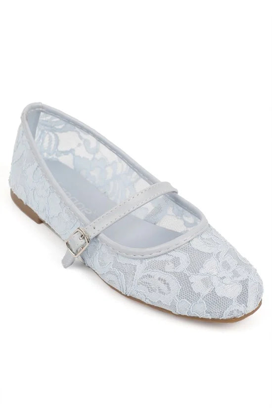 Capone Pennie Lace Mesh Embroidered Women Pink Ballet Flat