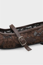 Capone Pennie Lace Mesh Embroidered Women Pink Ballet Flat