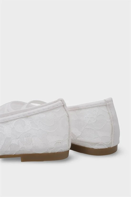 Capone Pennie Lace Mesh Embroidered Women Pink Ballet Flat