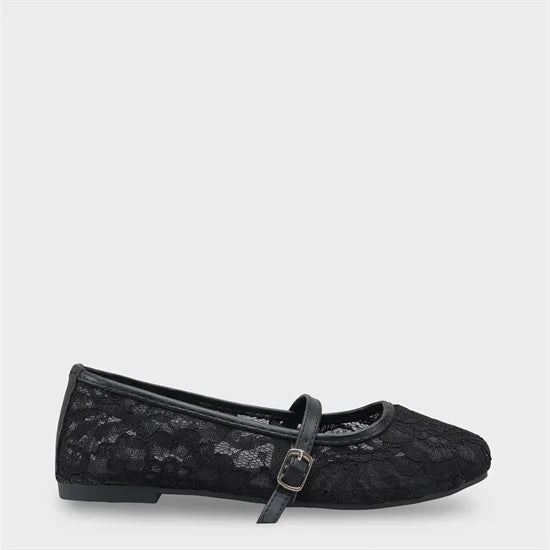 Capone Pennie Lace Mesh Embroidered Women Pink Ballet Flat