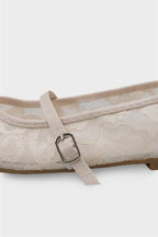Capone Pennie Lace Mesh Embroidered Women Pink Ballet Flat