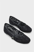 Capone Pennie Lace Mesh Embroidered Women Pink Ballet Flat