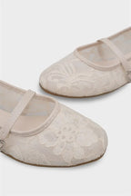 Capone Pennie Lace Mesh Embroidered Women Pink Ballet Flat
