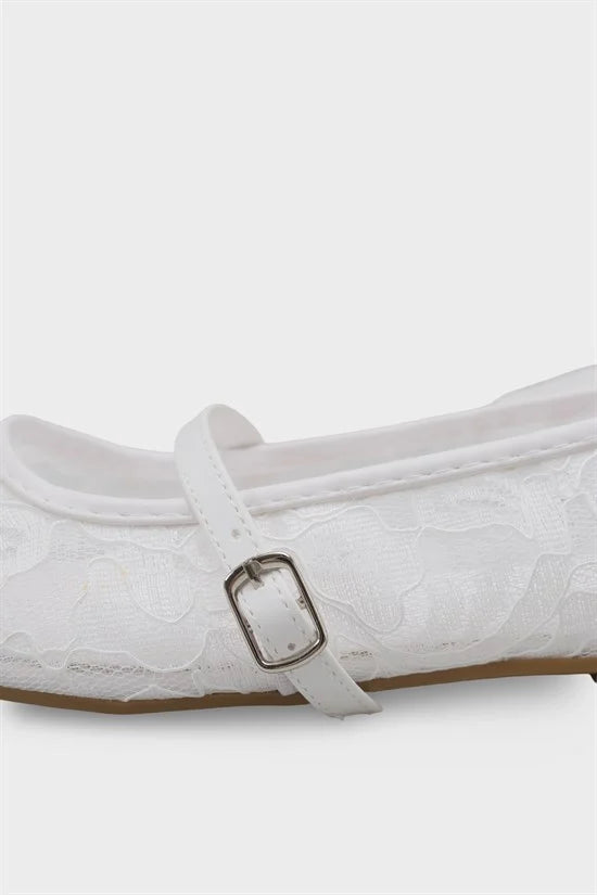 Capone Pennie Lace Mesh Embroidered Women Pink Ballet Flat