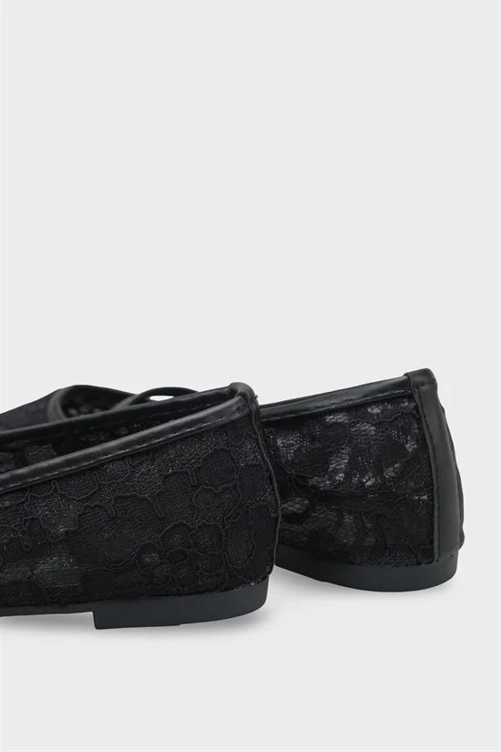 Capone Pennie Lace Mesh Embroidered Women Pink Ballet Flat