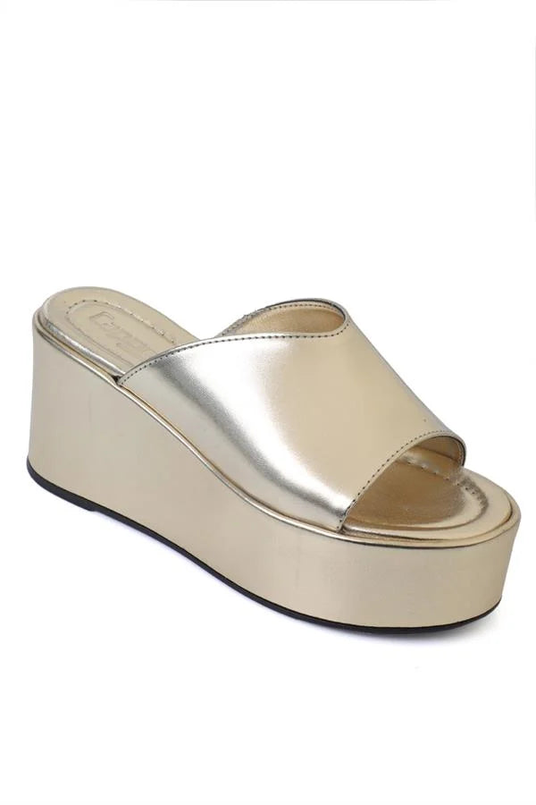 Capone Marta Platform Metallic Single Women Metallic Black Strappy Sandals