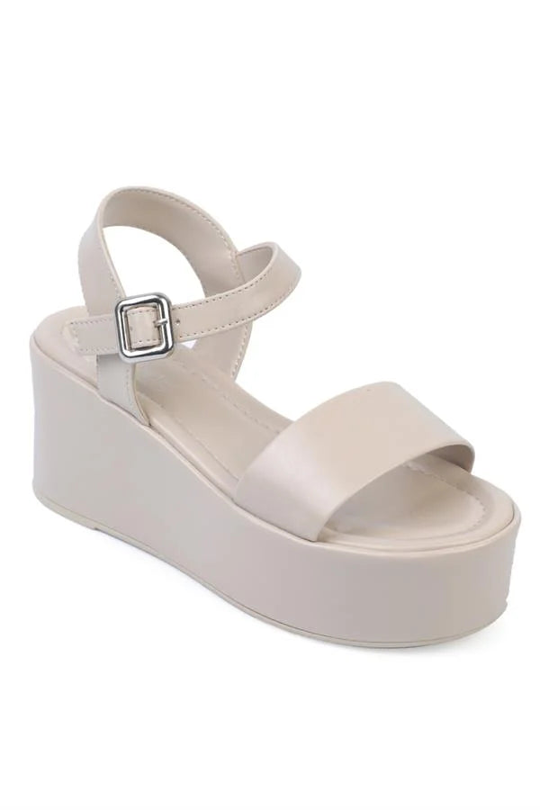 Capone Donna Platform Single Strap Women Beige Sandals