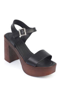 Capone Dolores Platform Single Strap Women Black Sandals
