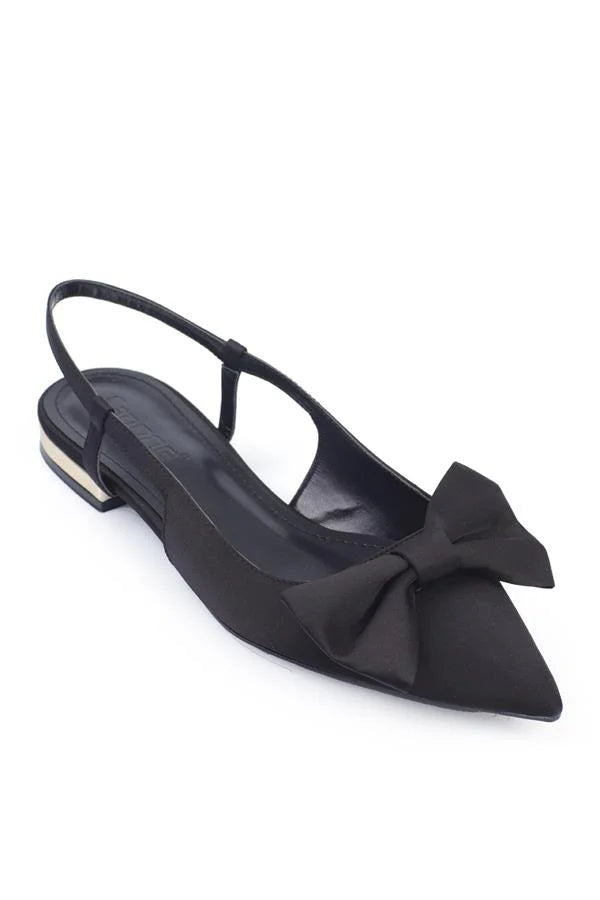 Capone Ania Pointed Toe Satin Open Back Women Satin Mink Ballerinas