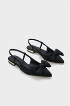 Capone Ania Pointed Toe Satin Open Back Women Satin Mink Ballerinas