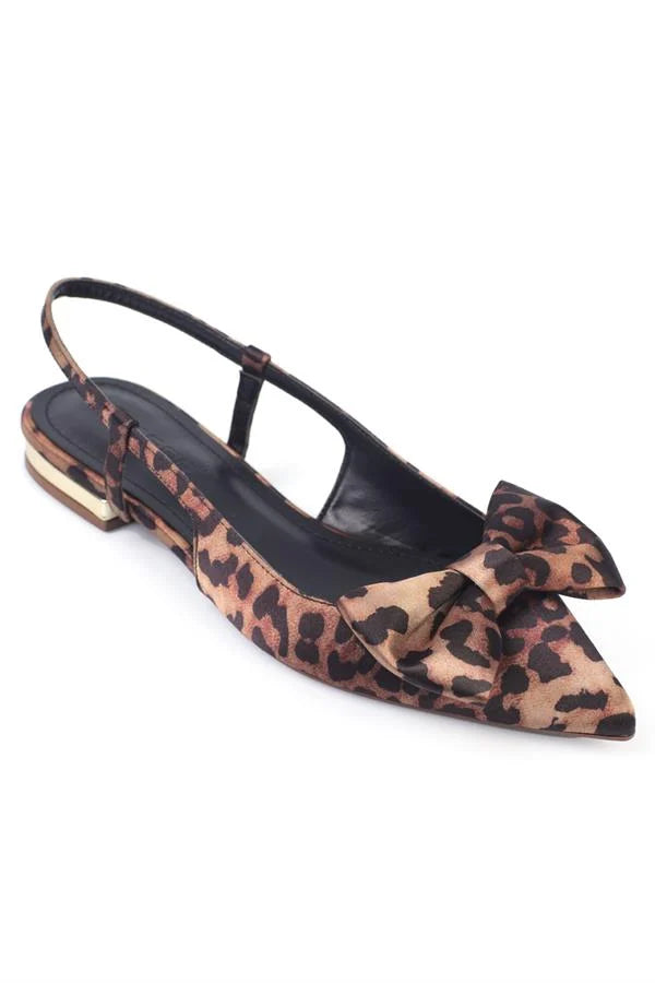 Capone Ania Pointed Toe Satin Open Back Women Satin Mink Ballerinas
