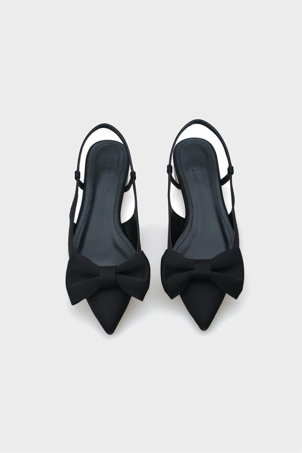 Capone Ania Pointed Toe Satin Open Back Women Satin Mink Ballerinas