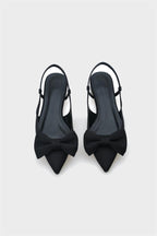 Capone Ania Pointed Toe Satin Open Back Women Satin Mink Ballerinas