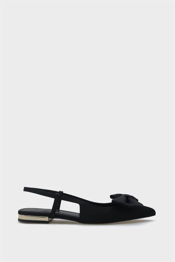 Capone Ania Pointed Toe Satin Open Back Women Satin Mink Ballerinas